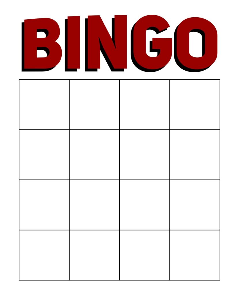 Free Printable Bingo Templates Blank