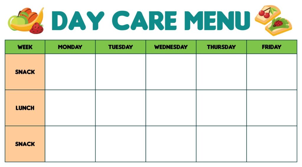 10 Best Free Printable Blank Menu For Day Care Printablee