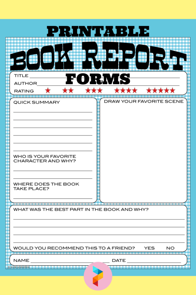 Book Report Template Printable