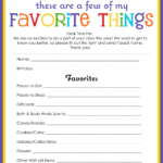 10 Best My Favorite Things Template Printable Printablee