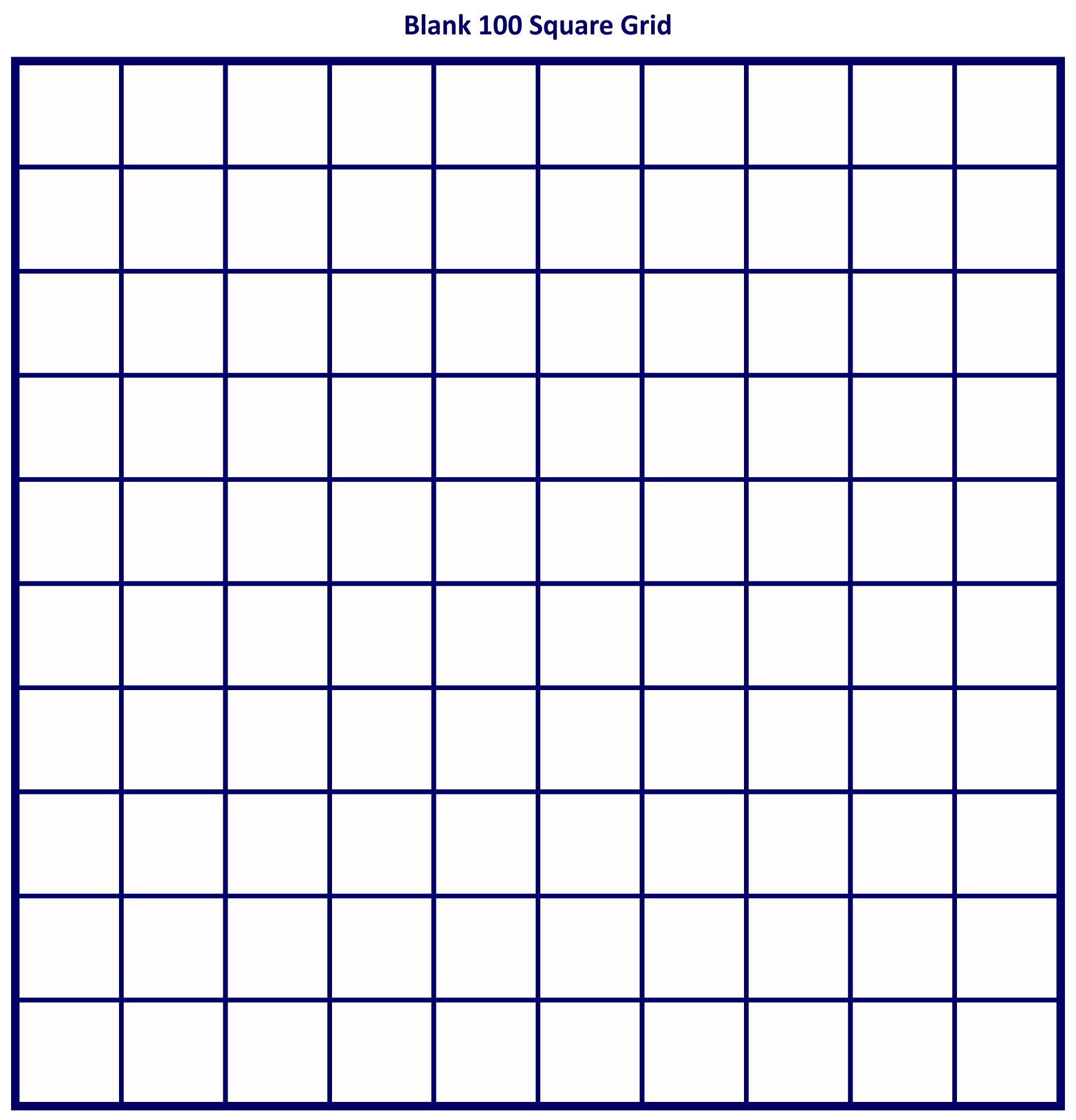 10 Best Printable 100 Square Grid Printablee