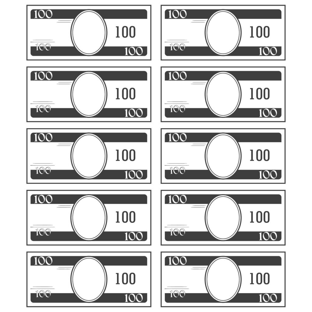 Free Printable Play Money Template