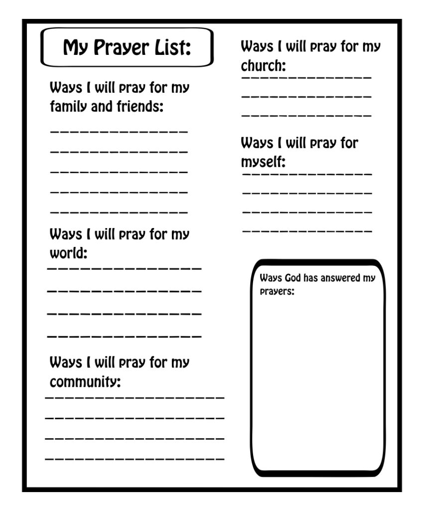 Printable Prayer Journal Template