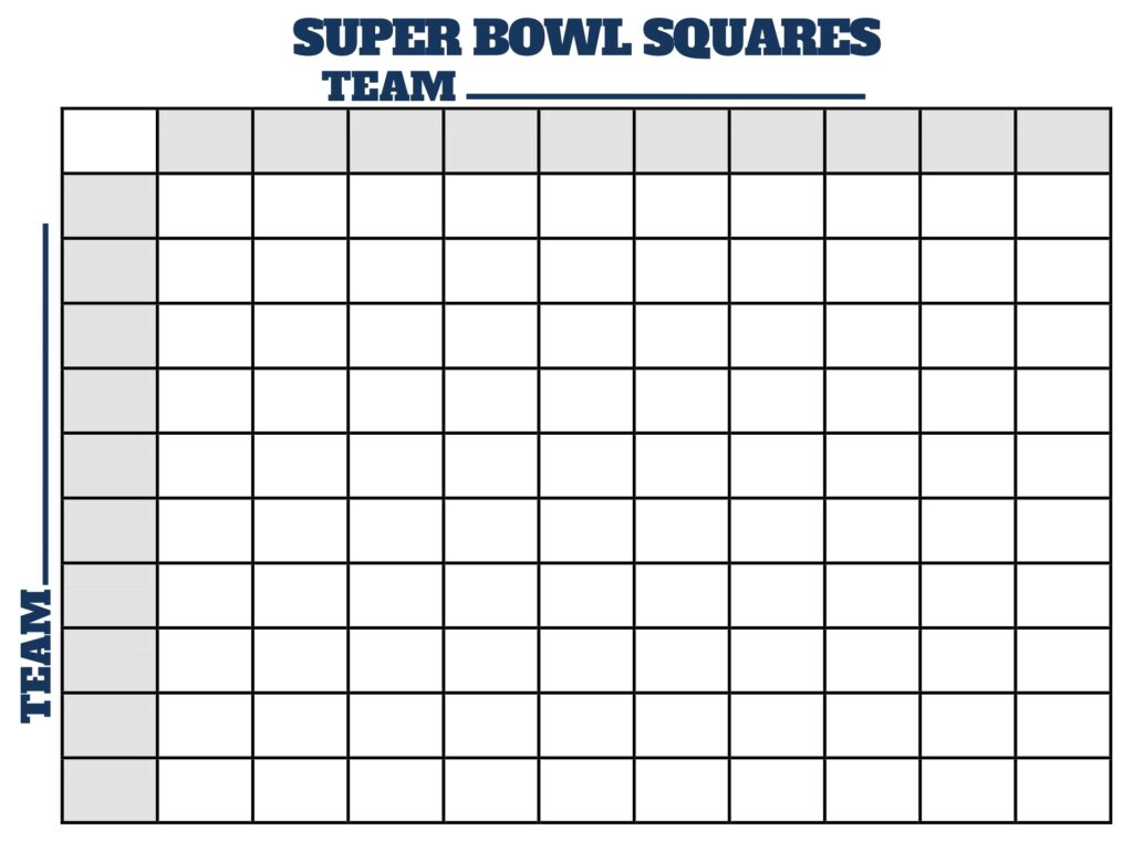 10 Best Super Bowl Football Squares Printable Printablee