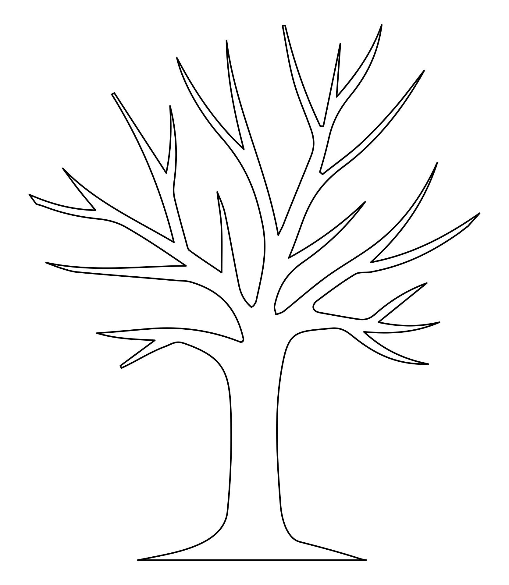 10 Best Tree Branches With Printable Pattern Tree Printable Free Tree Outline Leaf Coloring Page