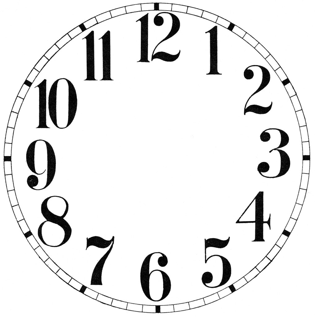 Clock Face Template Printable