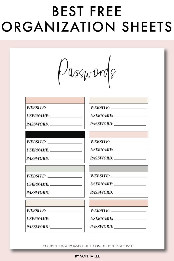 13 Free Organization Printables That Will Change Your Life By Sophia Lee Free Printables Organization Life Organization Printables Organization Printables