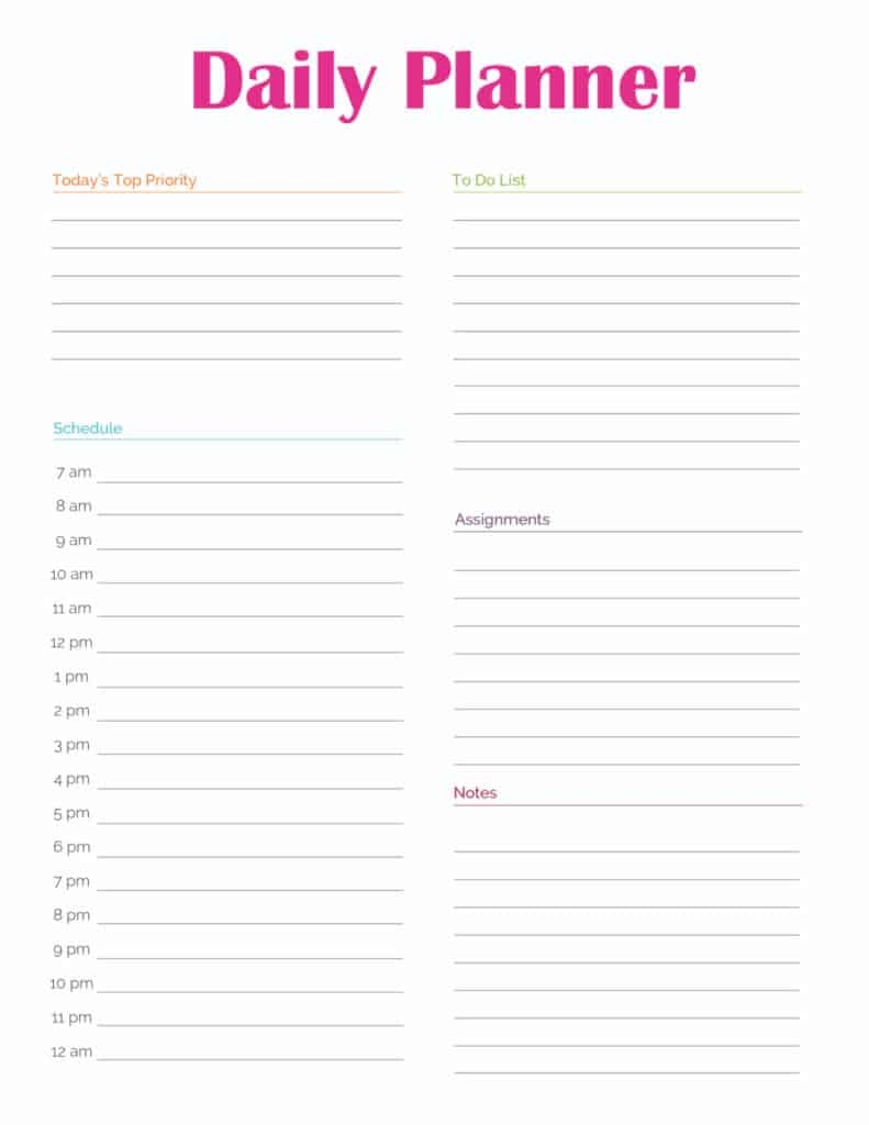 13 Page Student Planner Printable Freebie Finding Mom