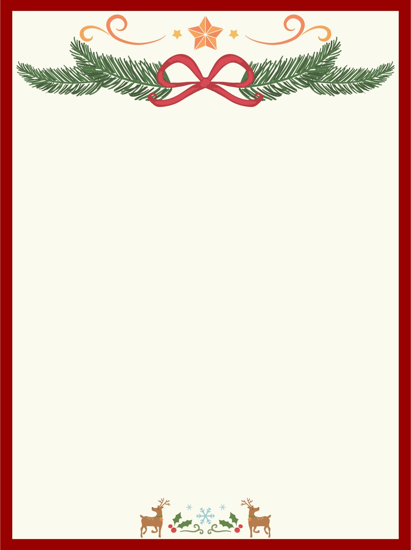 15 Best Free Printable Christmas Stationary Borders Printablee