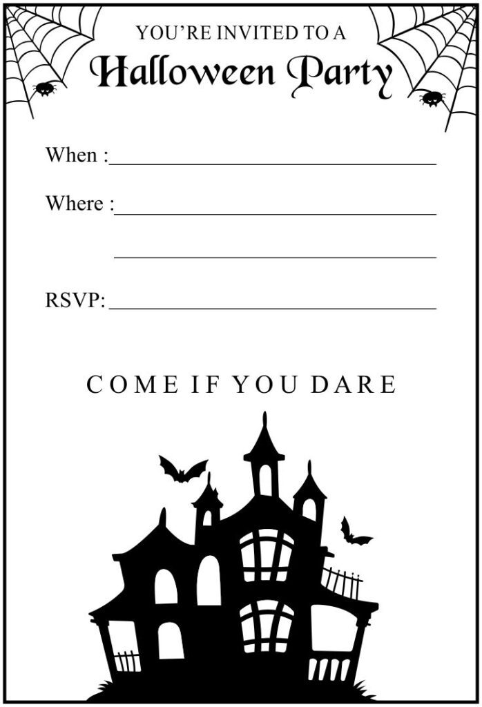Free Printable Halloween Party Invitations Templates