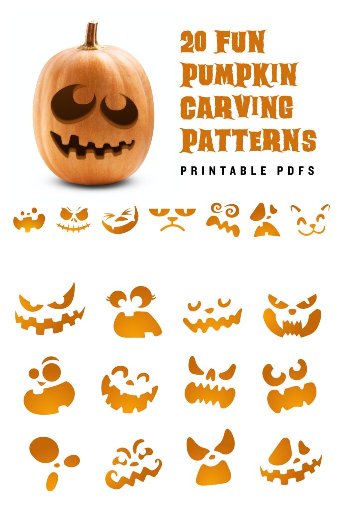 20 Printable Jack o lantern Pumpkin Carving Patterns For Etsy UK