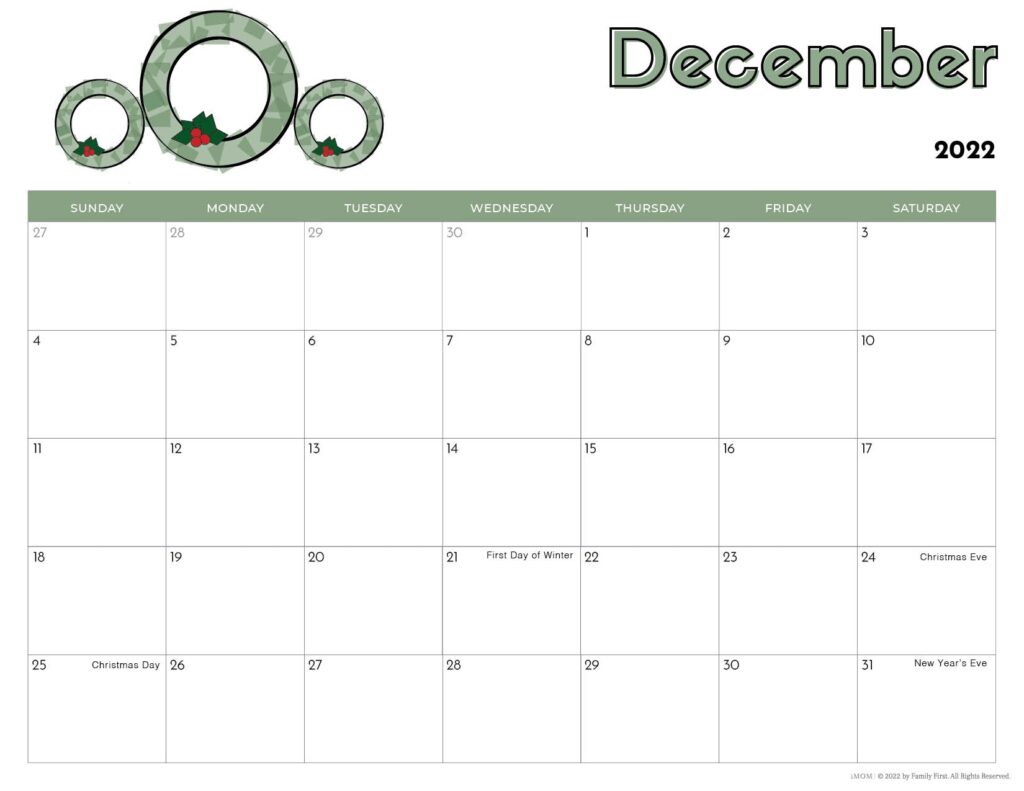 Printable Kids Calendar