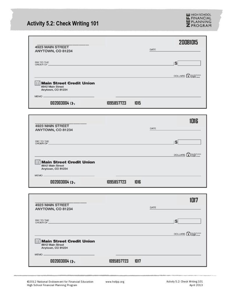 Printable Free Blank Check Template Word Document