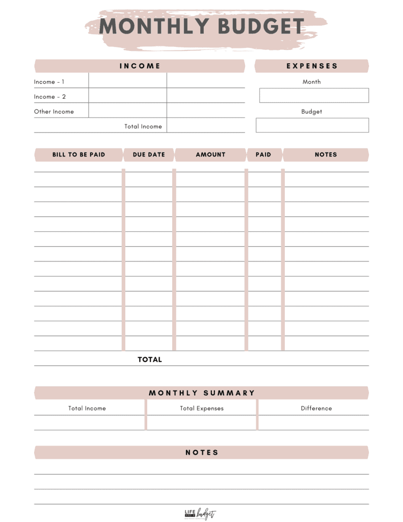 23 Free Printable Budget Templates To Use In 2023 Life And A Budget