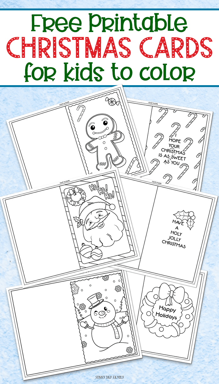 3 Free Printable Christmas Cards For Kids To Color Sunny Day Family