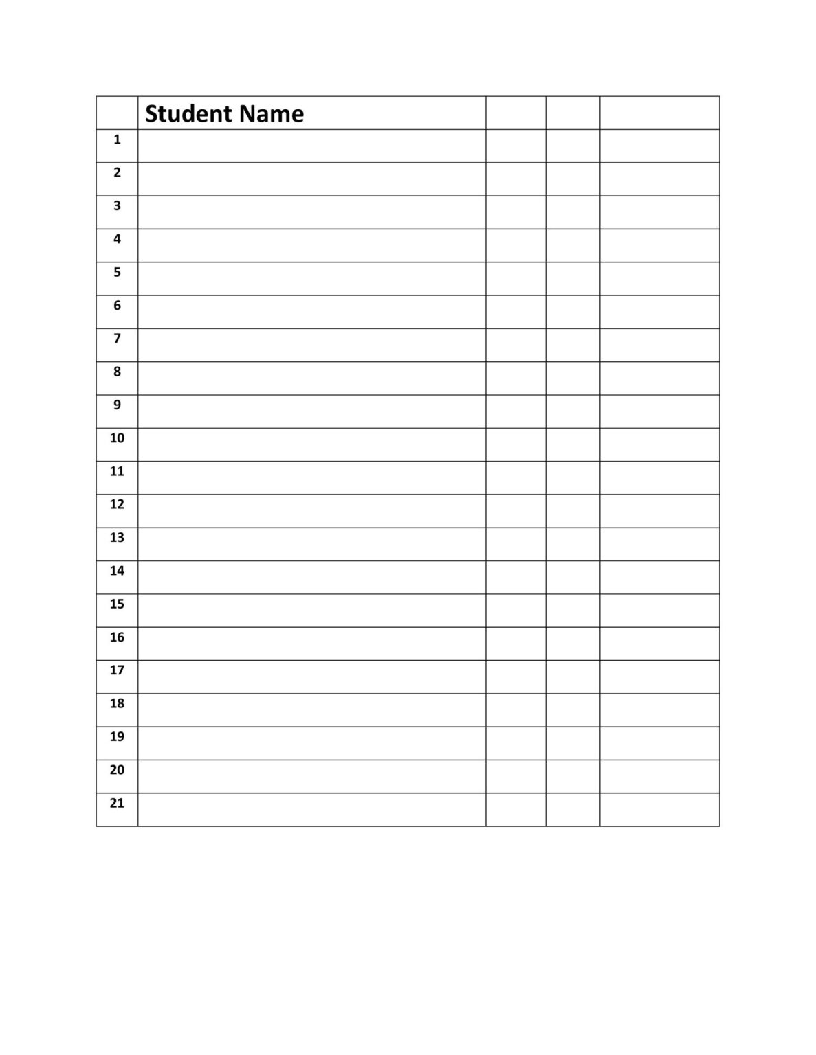 37 Class Roster Templates Student Roster Templates For Teachers