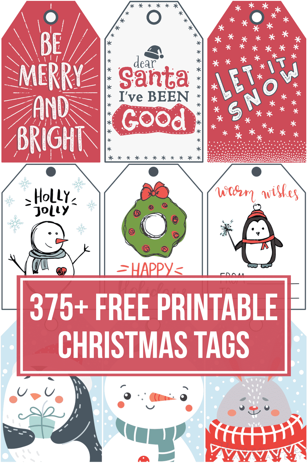 375 Free Printable Christmas Tags For Your Holiday Gifts
