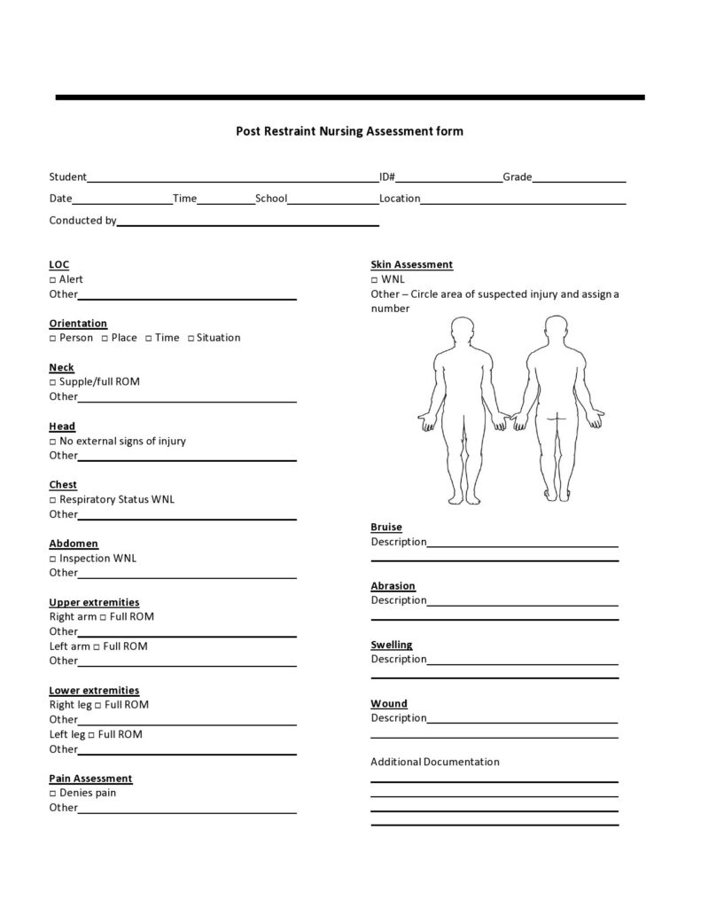 Printable Nursing Assessment Form Template