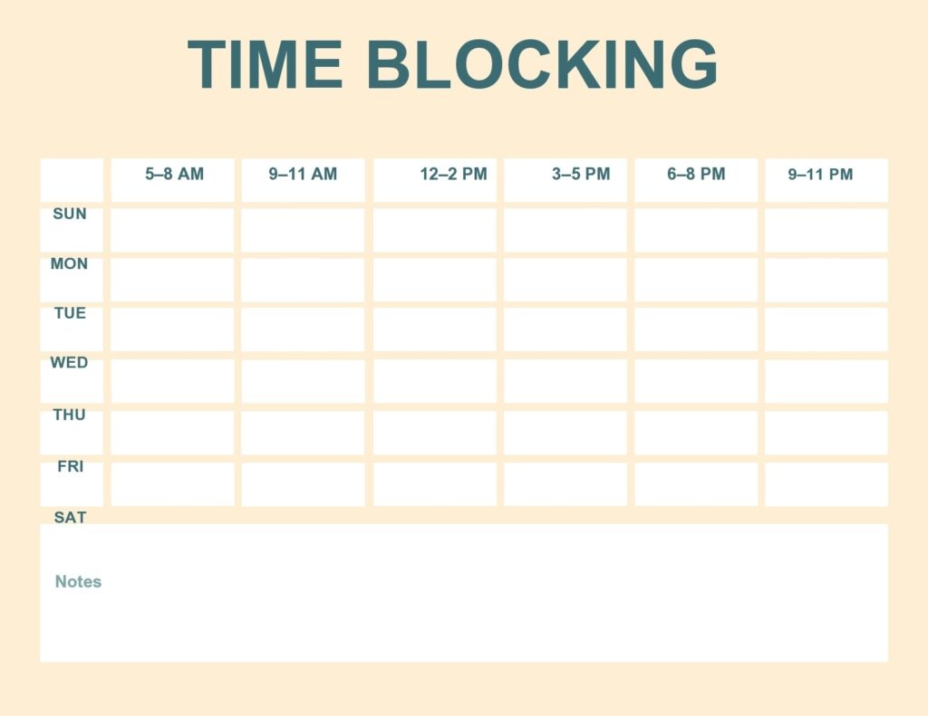 39 Printable Time Blocking Templates Free TemplateLab