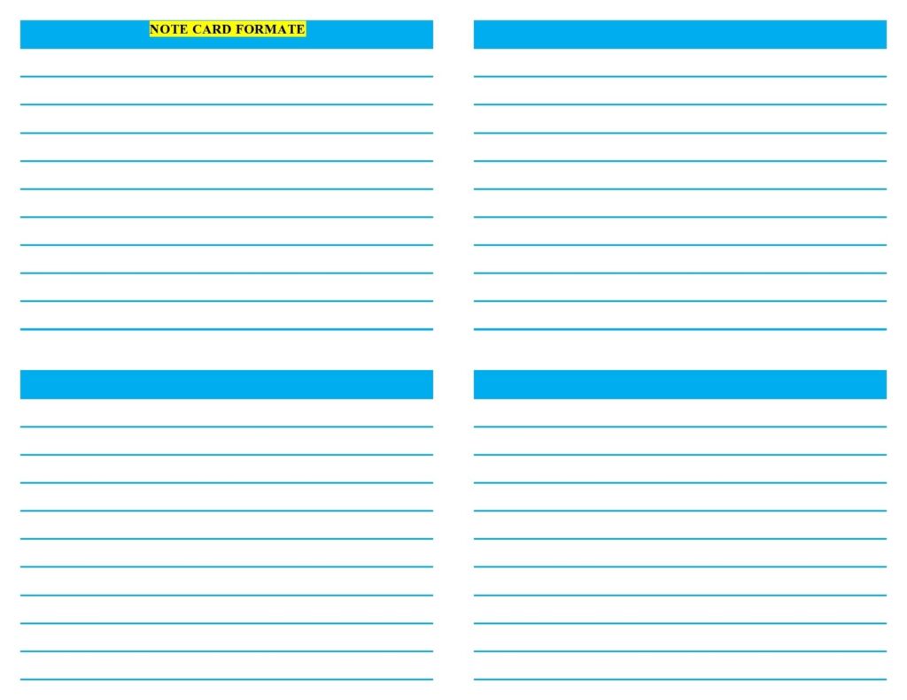 Note Card Template Printable