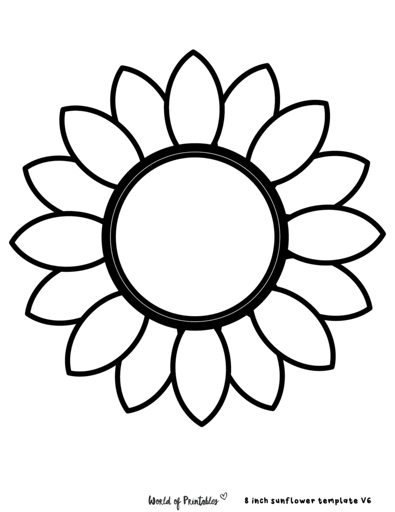 Free Printable Sunflower Template