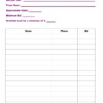 40 Silent Auction Bid Sheet Templates Word Excel TemplateLab