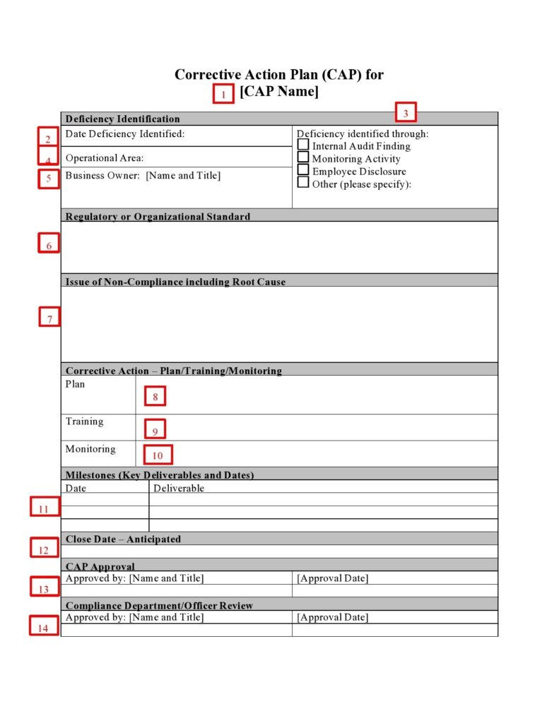 44 Best Corrective Action Plan Templates Word Excel 