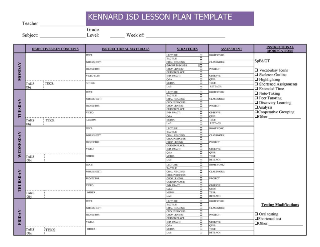 Printable Montessori Lesson Plan Template Fillable Form 2023