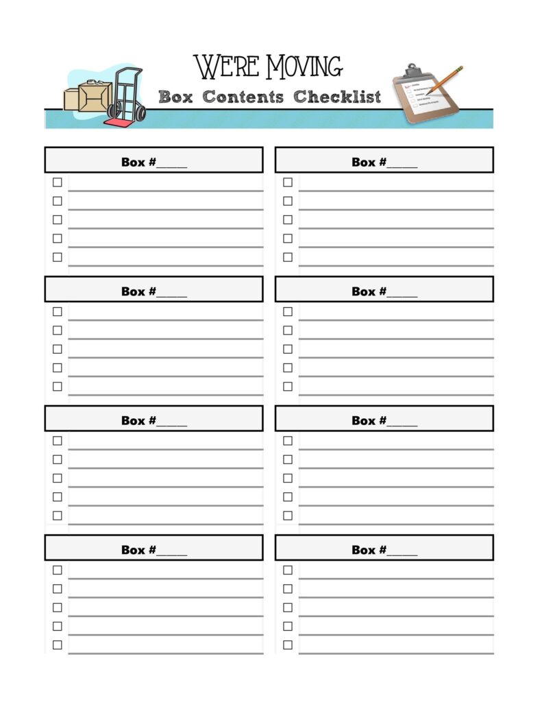 Free Printable Moving Checklist And Planner