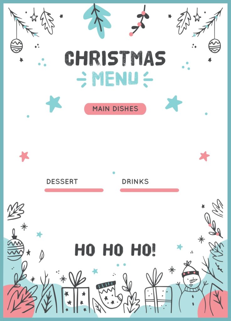 5 Best Free Printable Christmas Dinner Menu Templates Printablee