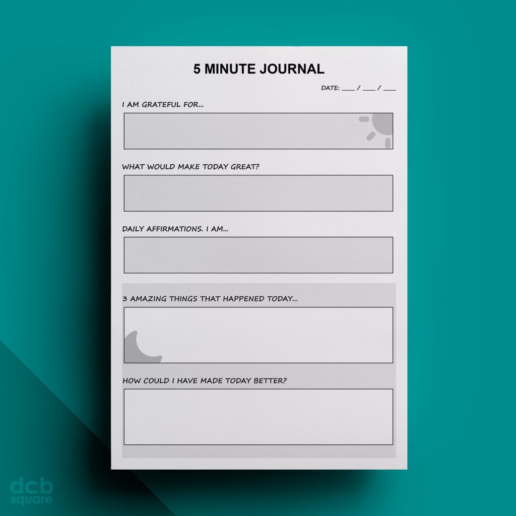 Printable 5 Minute Journal Template