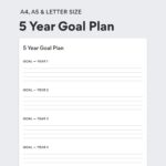 5 Year Goal Plan Goal Setting Worksheet Printable Goal Etsy de
