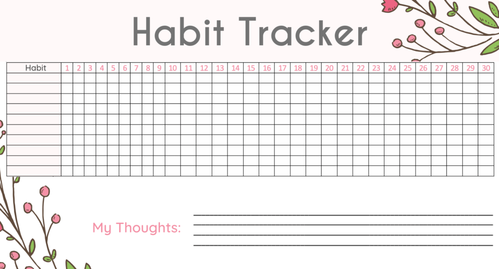 Printable Habit Tracker Bullet Journal