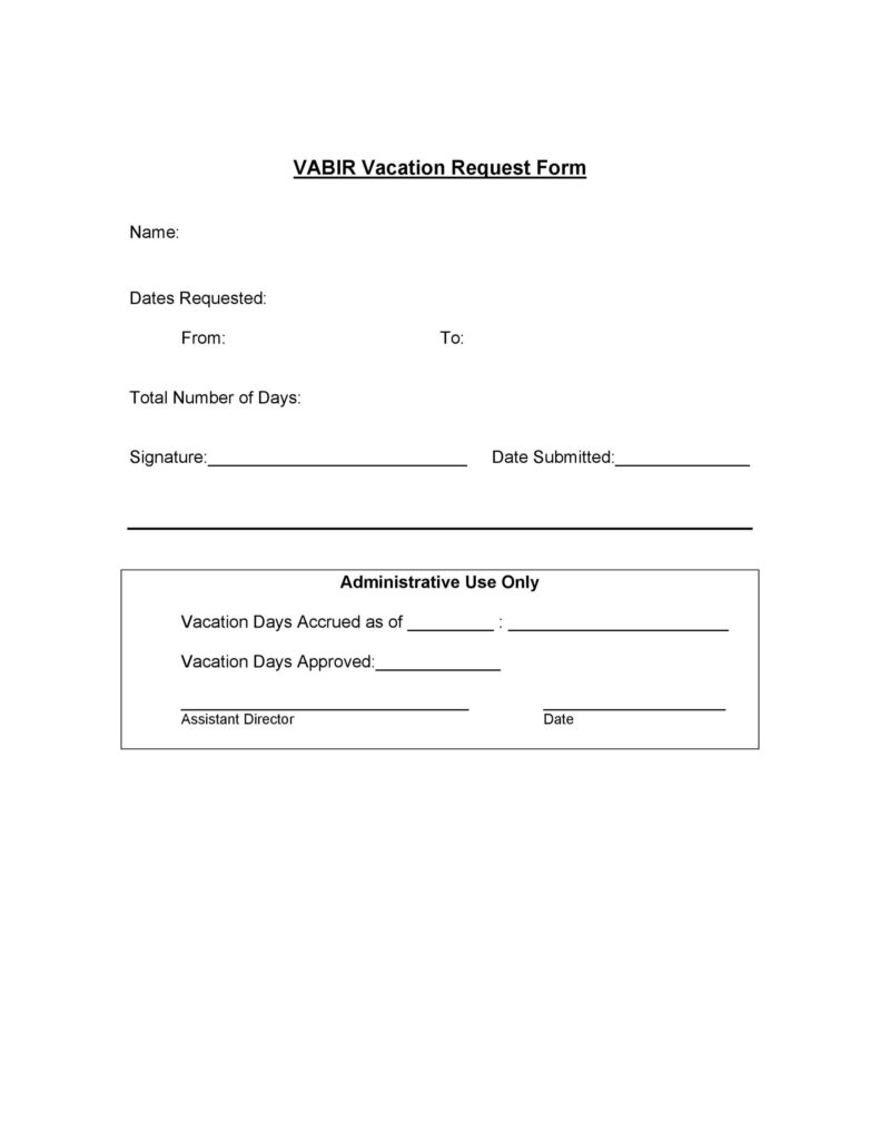 50 Professional Employee Vacation Request Forms Word TemplateLab