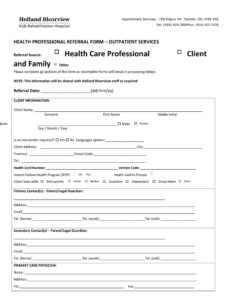 Referral Form Templates Medical General Templatelab Fillable Form