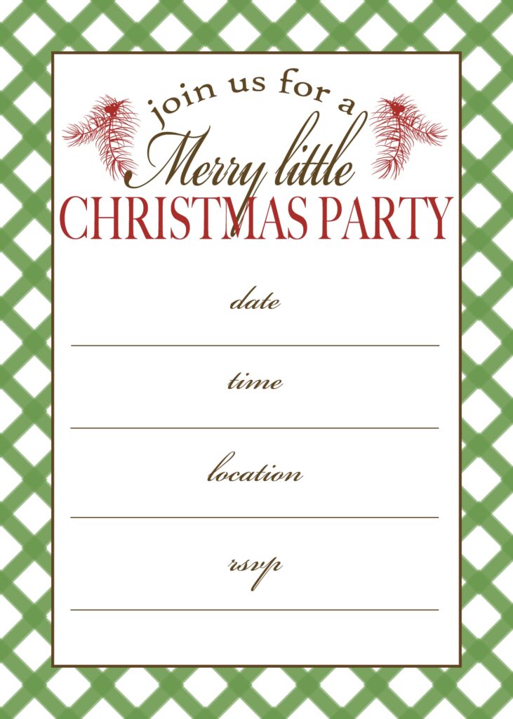 Christmas Party Invitations Templates Free Printables
