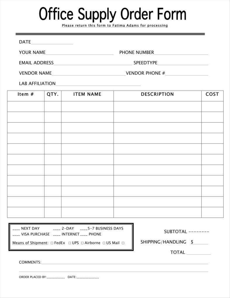 9 Retail Order Form Templates No Free Word PDF Excel Format Downloads