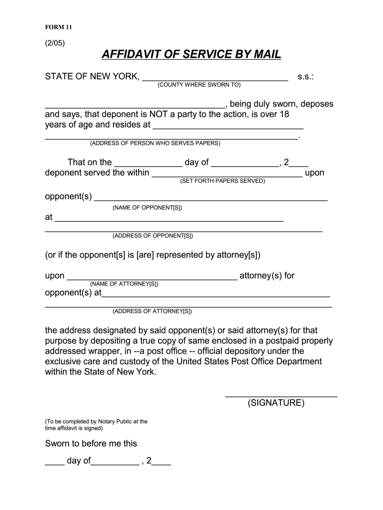 Printable Affidavit Template New York