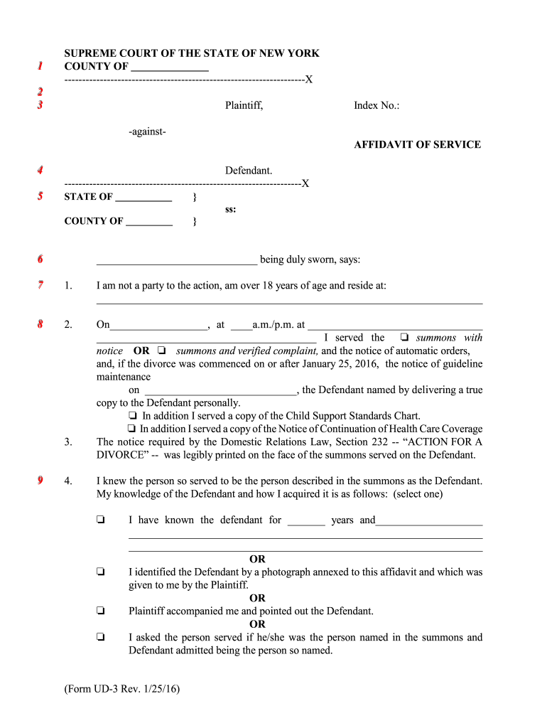 Affidavit Of Service Ny Form Fill Out Sign Online DocHub