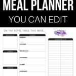 All New FREE Printable Meal Planner You Can Edit Queen Of Free Meal Planner Printable Free Free Meal Planning Printables Free Printable Meal Planner Templates