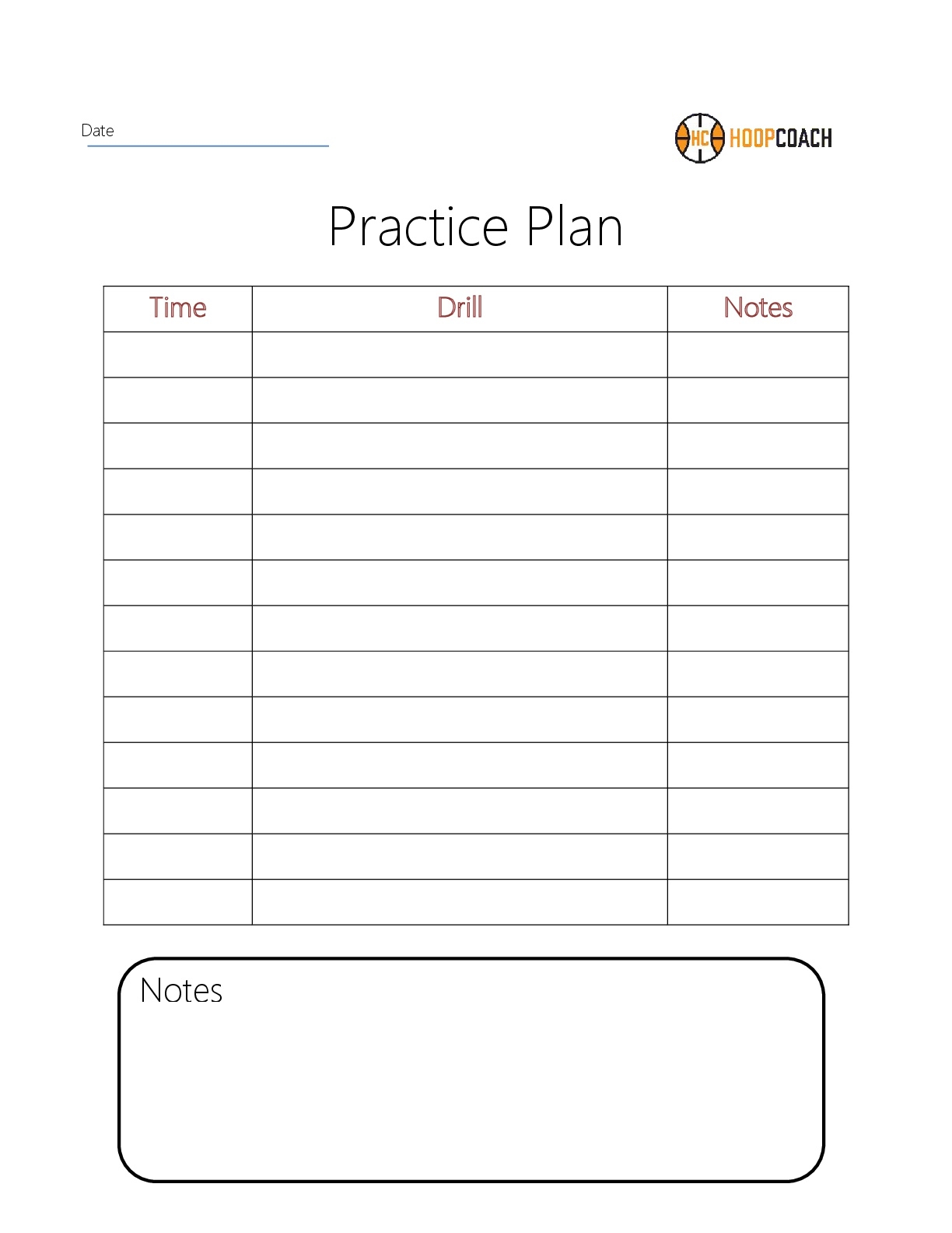 Basketball Practice Plan Template Hoop Coach