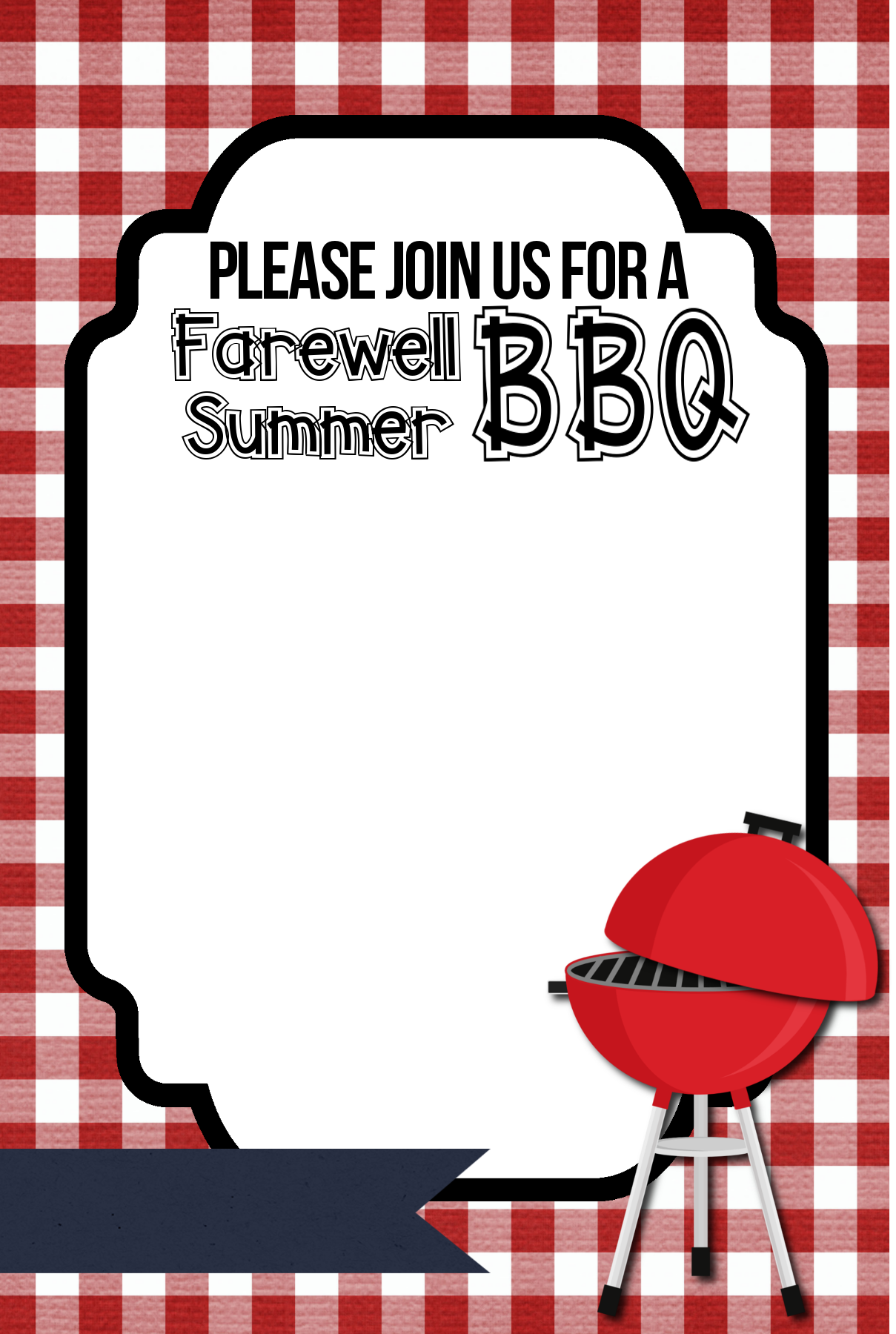 Bbq Invitation Party Invite Template Barbecue Invitations