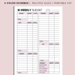 BI WEEKLY Budget Overview Template Printable Paycheck Budget Etsy de