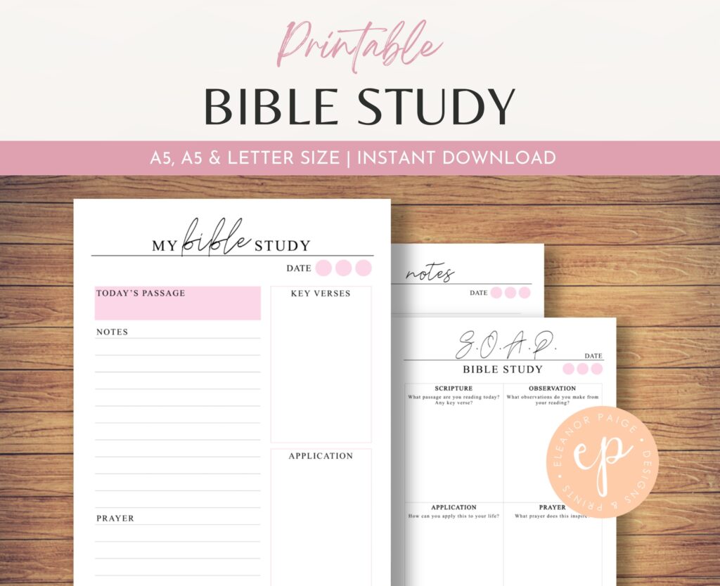 Printable Bible Study Notes Template