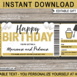 Birthday Manicure Pedicure Gift Certificate Template Mani Pedi Voucher