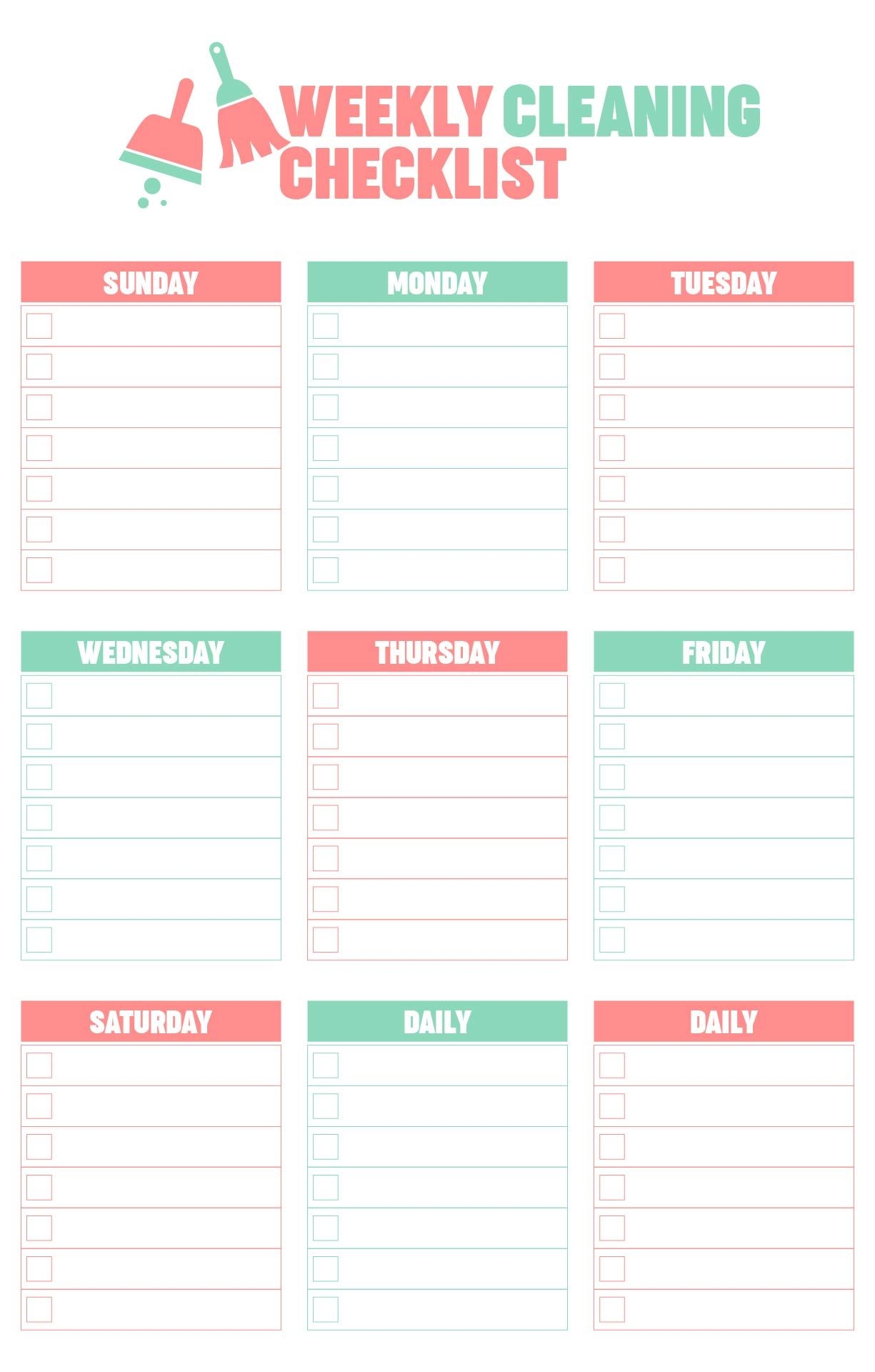 Blank Cleaning Checklist Template Cleaning Schedule Templates Cleaning Schedule Schedule Template