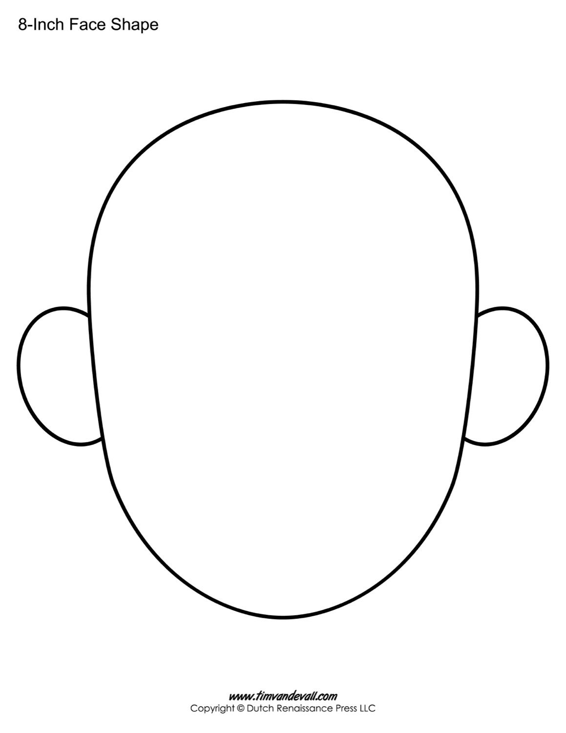 Blank Face Templates Printable Face Shapes For Kids Face Template Shapes For Kids Face Outline