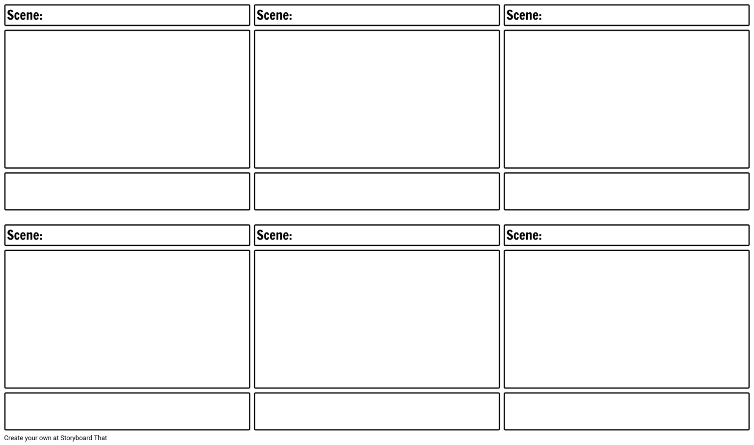 Blank Film Storyboard Template Storyboard By Anna Warfield Fillable