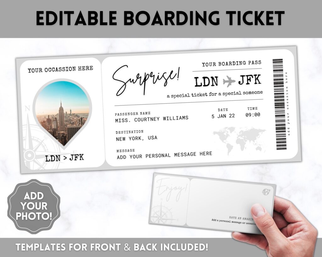 Free Printable Boarding Pass Template For Gift