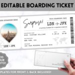 Boarding Pass Template EDITABLE Boarding Ticket Surprise Etsy de